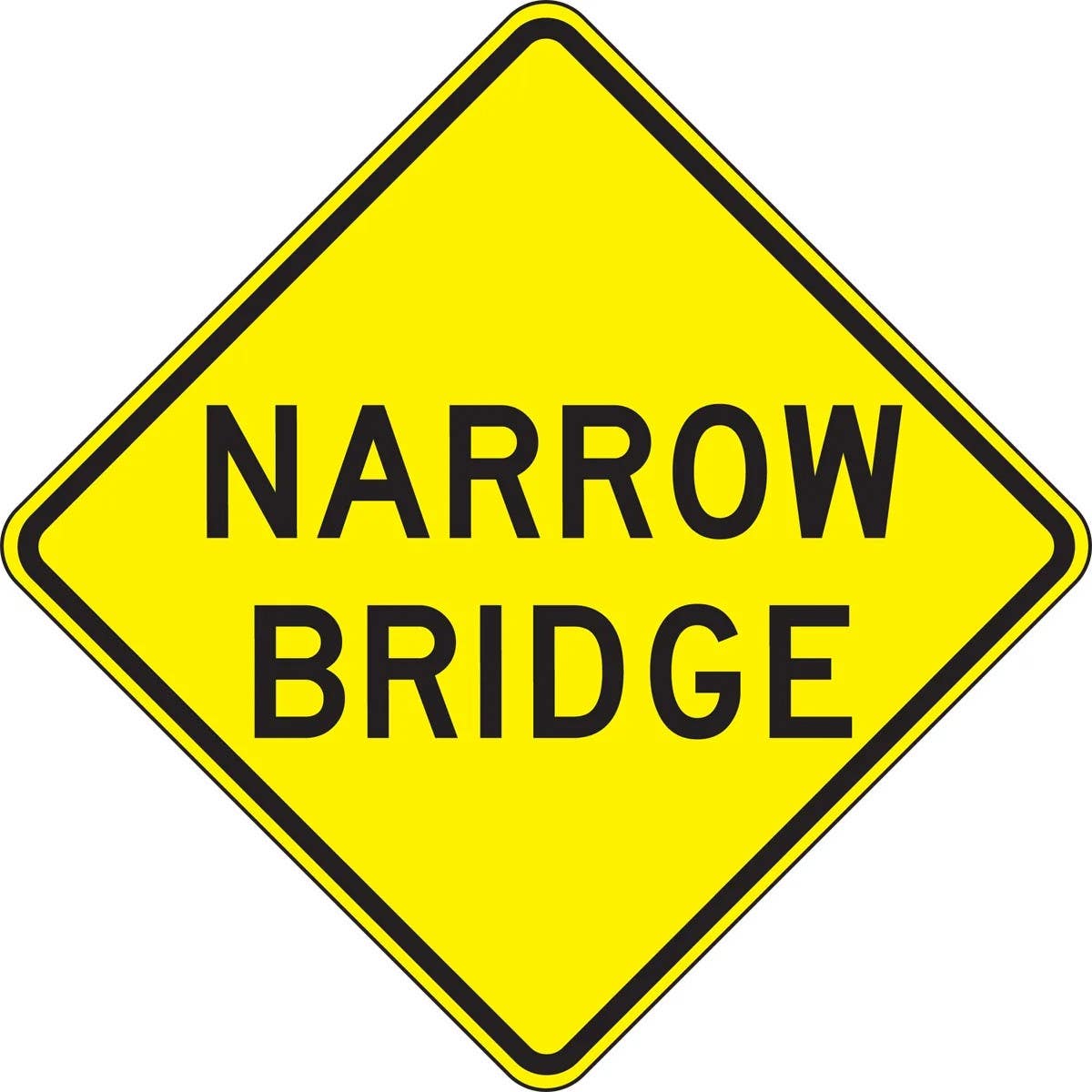 AccuformNMC FRW43 Lane Guidance Sign, Narrow Bridge