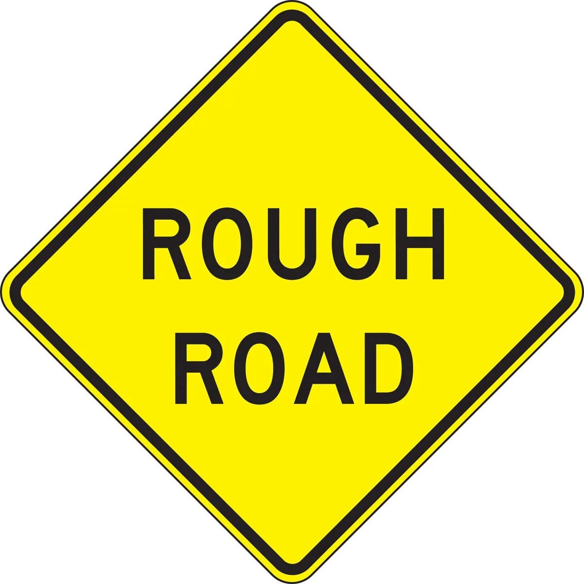 AccuformNMC FRW44 Surface & Driving Conditions Sign, Rough Road