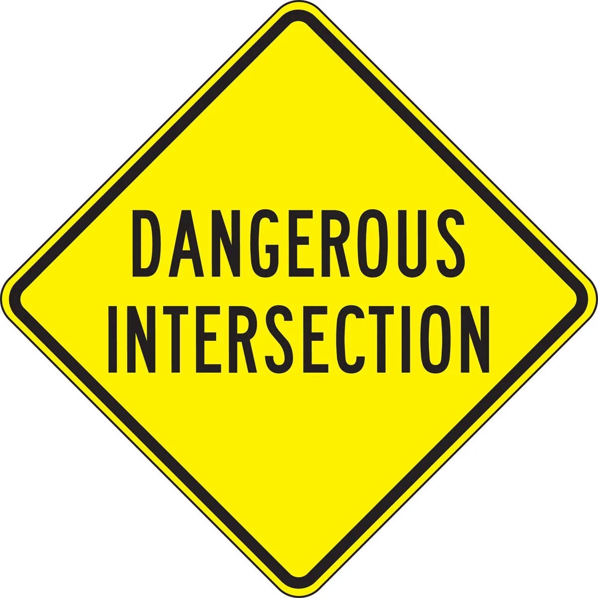 AccuformNMC FRW4 Intersection Sign, Dangerous Intersection