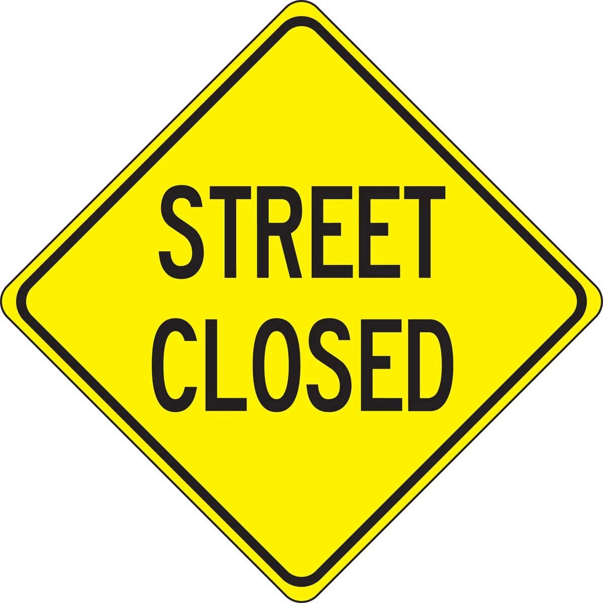 AccuformNMC FRW462 Lane Guidance Sign, Street Closed, 24" x 24"