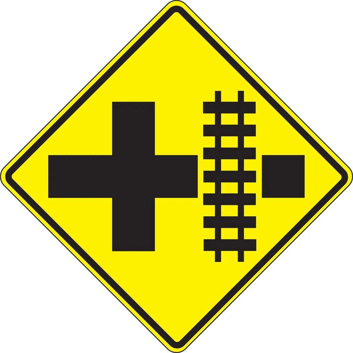 AccuformNMC FRW471 Rail Sign, Parallel Railroad Crossing (Crossroad), 30" x 30"