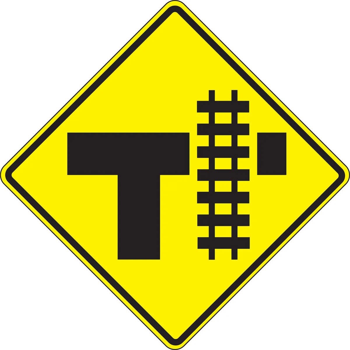 AccuformNMC FRW473 Rail Sign, Parallel Railroad Crossing (T), 30" x 30"