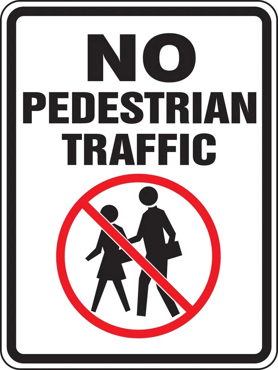 AccuformNMC FRW51 Bicycle & Pedestrian Sign, No Pedestrian Traffic