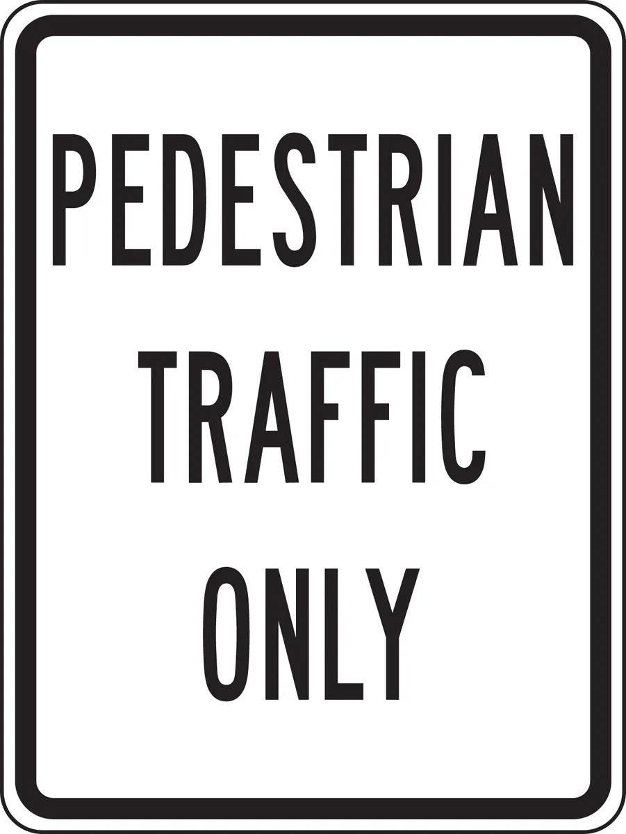AccuformNMC FRW51 Bicycle & Pedestrian Sign, Pedestrian Traffic Only