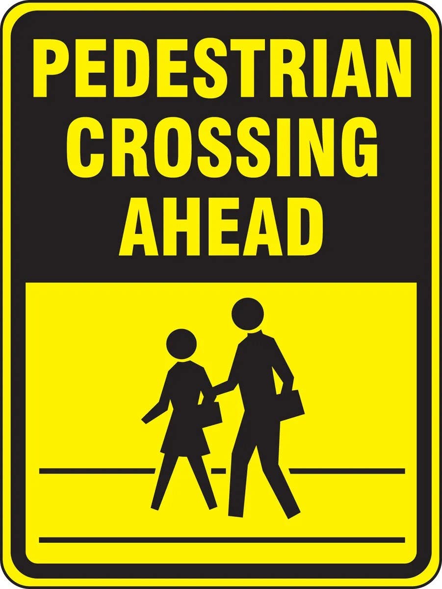 AccuformNMC FRW51 Bicycle & Pedestrian Sign, Pedestrian Crossing Ahead