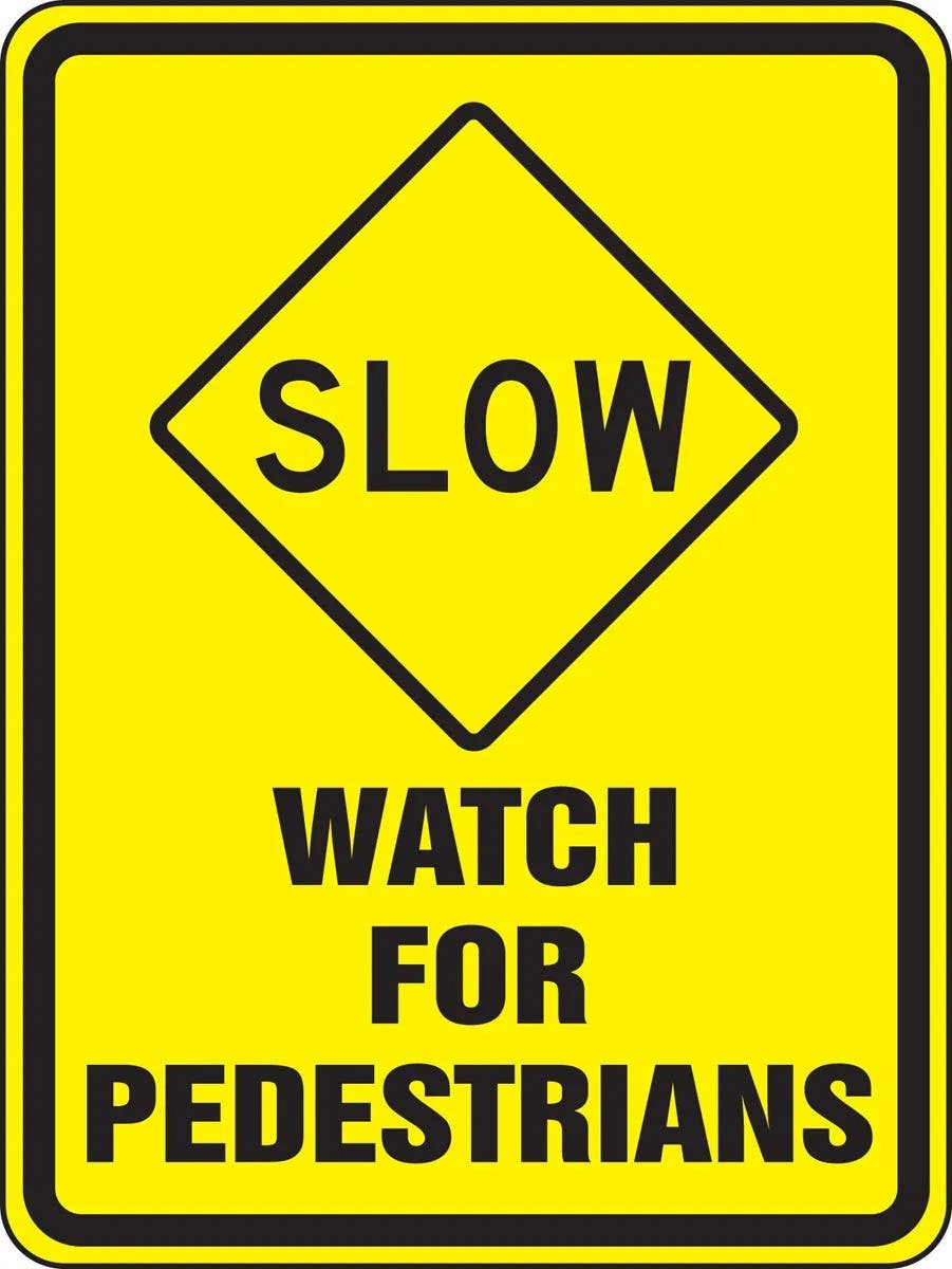 AccuformNMC FRW52 Bicycle & Pedestrian Sign, Slow, Watch For Pedestrians