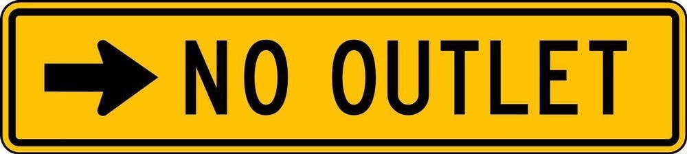 AccuformNMC FRW5 Lane Guidance Sign, No Outlet (Arrow), 8" H x 36" W