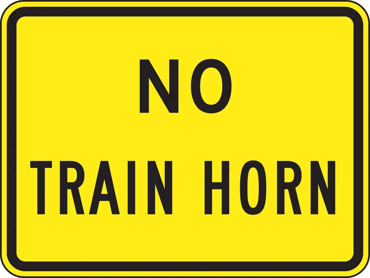 AccuformNMC FRW529 Rail Sign, No Train Horn, 18" H x 24" W