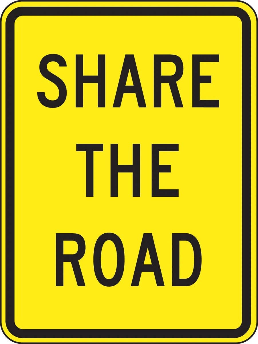 AccuformNMC FRW533 Bicycle & Pedestrian Sign, Share The Road, 24" H x 18" W