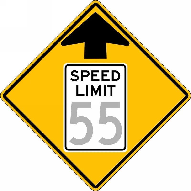 AccuformNMC FRW53 Semi-Custom Speed Limit Sign, Speed Limit Ahead _