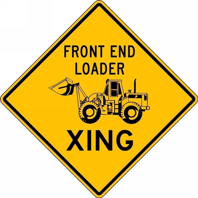 AccuformNMC FRW54 Crossing Sign, Front End Loader