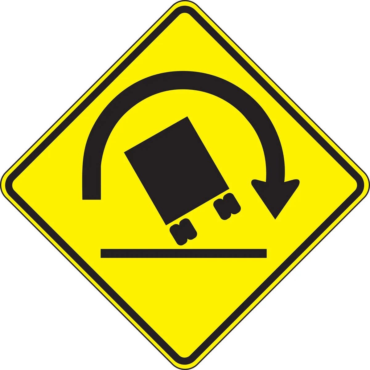 AccuformNMC FRW629 Surface & Driving Conditions Sign, Truck Rollover Warning
