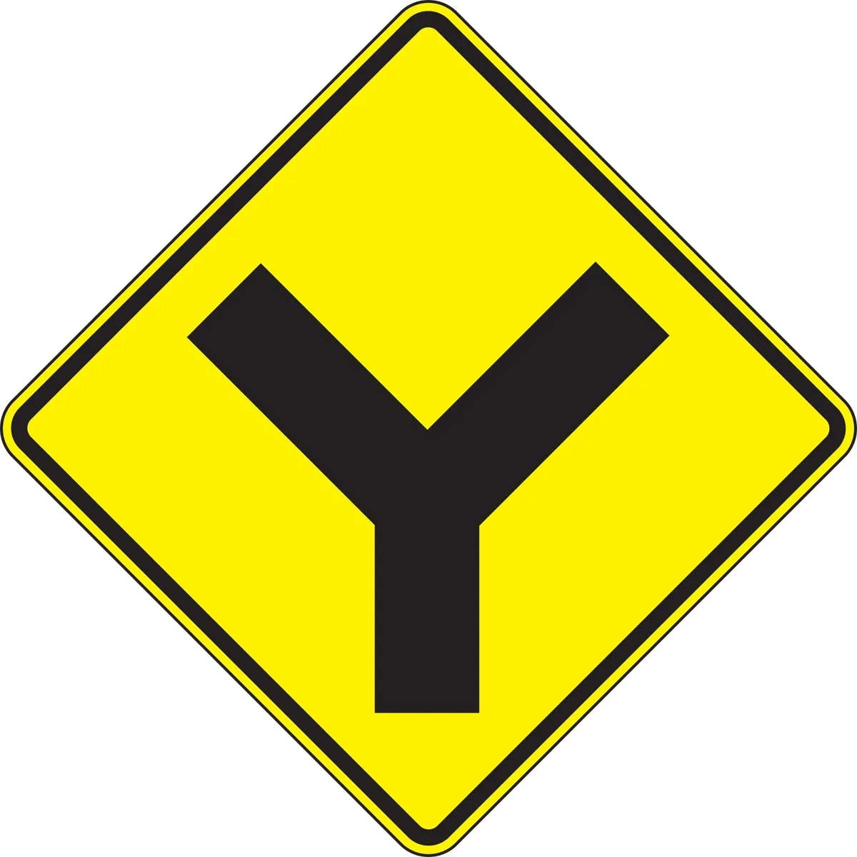 AccuformNMC FRW63 Intersection Warning Sign, Y-Intersection