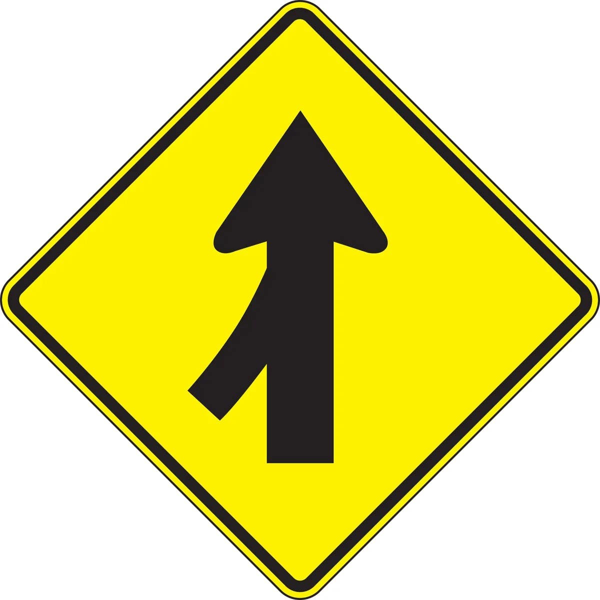 AccuformNMC FRW64 Lane Guidance Sign, Left Lane Merge