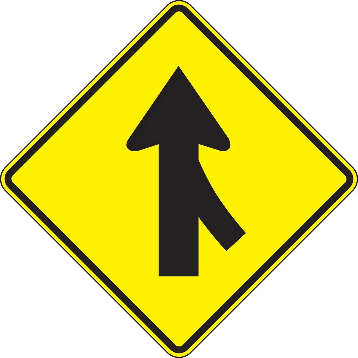 AccuformNMC FRW64 Lane Guidance Sign, Right Lane Merge