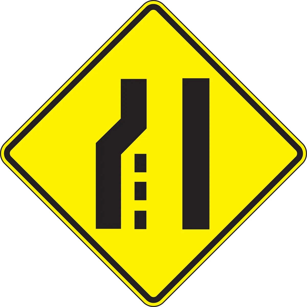 AccuformNMC FRW644 Lane Guidance Sign, Lane Ends, Merge Right (Symbol), 30" x 30"