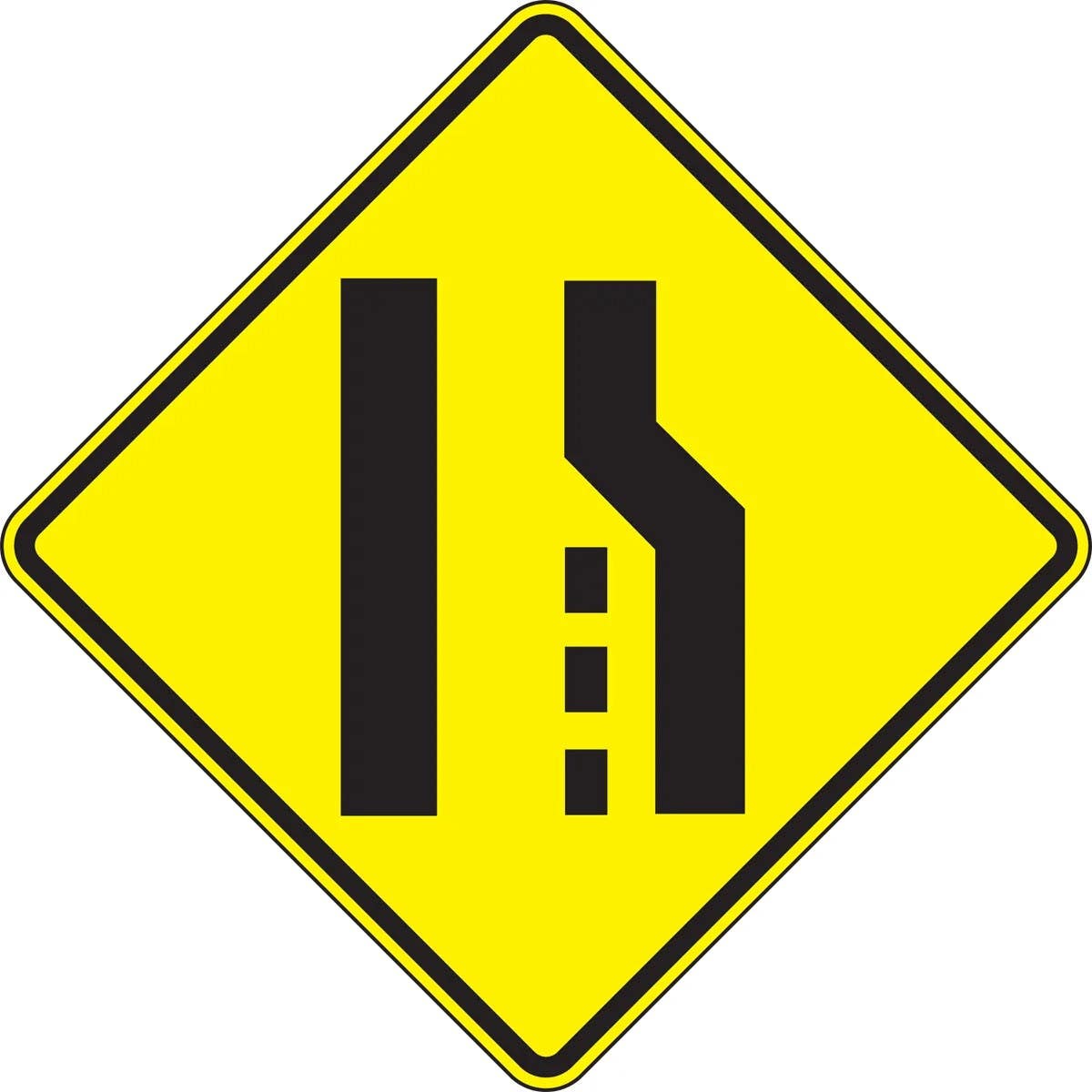 AccuformNMC FRW645 Lane Guidance Sign, Lane Ends, Merge Left (Symbol), 30" x 30"