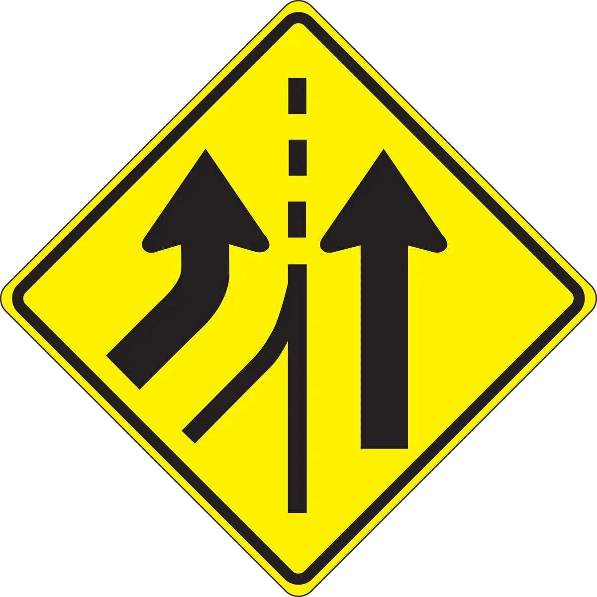 AccuformNMC FRW646 Lane Guidance Sign, Added Left Lane, 36" x 36"