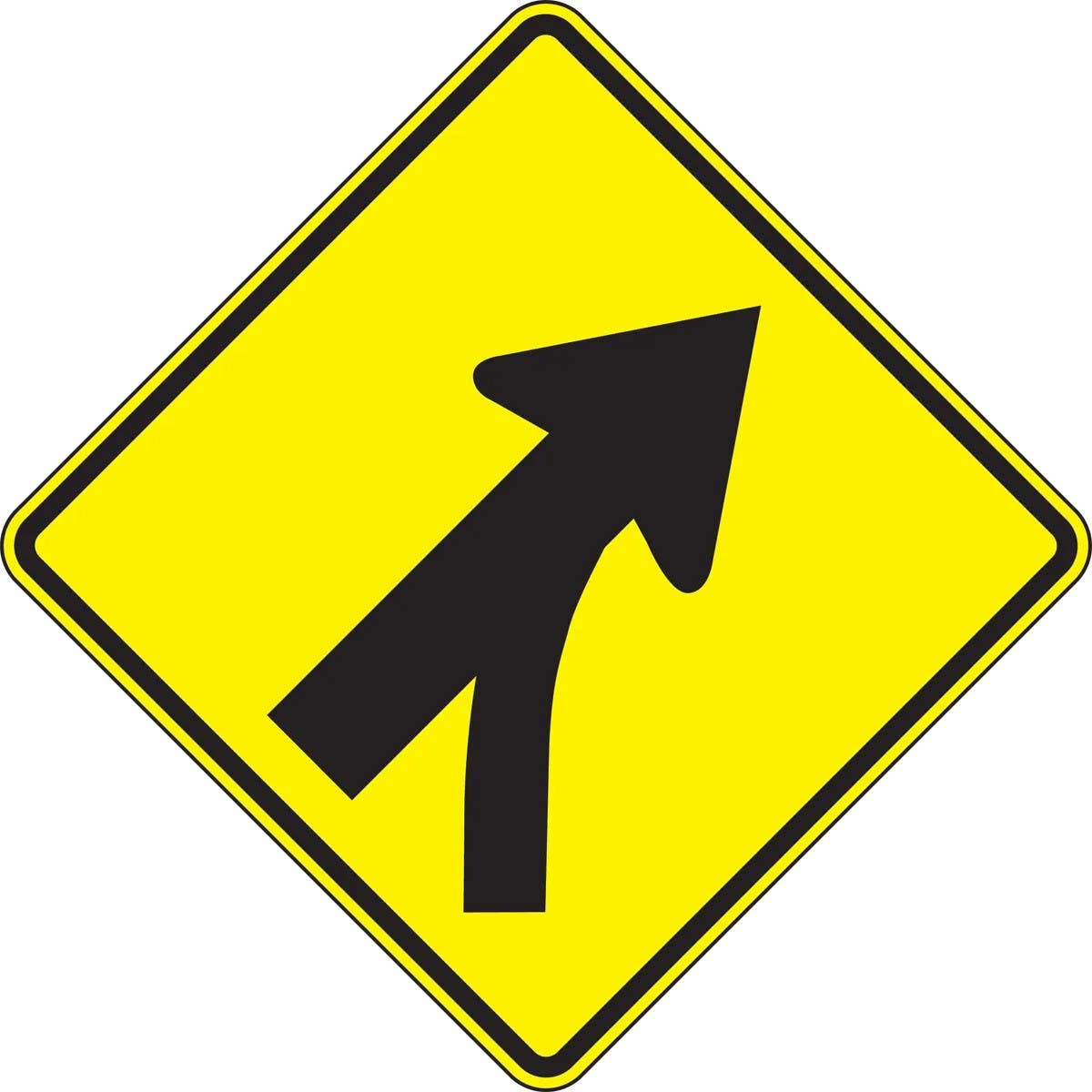 AccuformNMC FRW64 Lane Guidance Sign, Right Lane Entering Roadway Merge