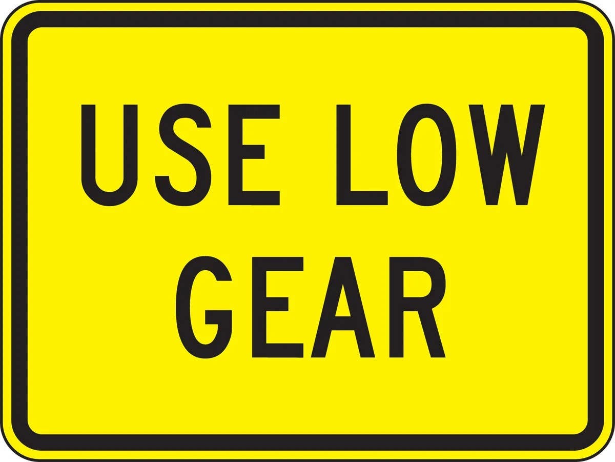 AccuformNMC FRW666 Surface & Driving Conditions Sign, Use Low Gear, 18" H x 24" W