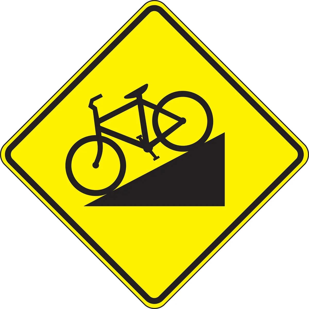 AccuformNMC FRW677 Bicycle & Pedestrian Sign, Hill, 24" x 24"