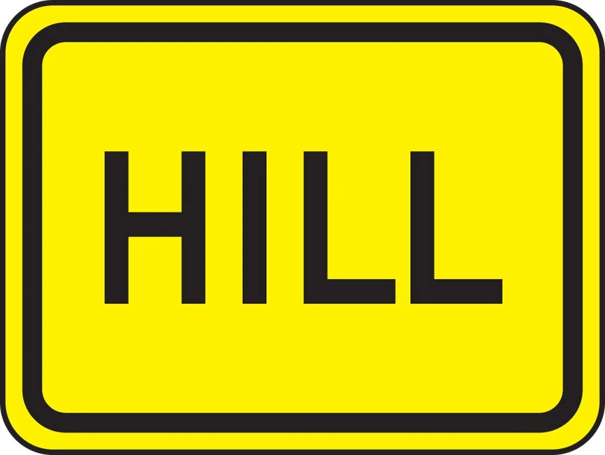 AccuformNMC FRW678 Surface & Driving Conditions Sign, Hill (Plaque), 9" H x 12" W
