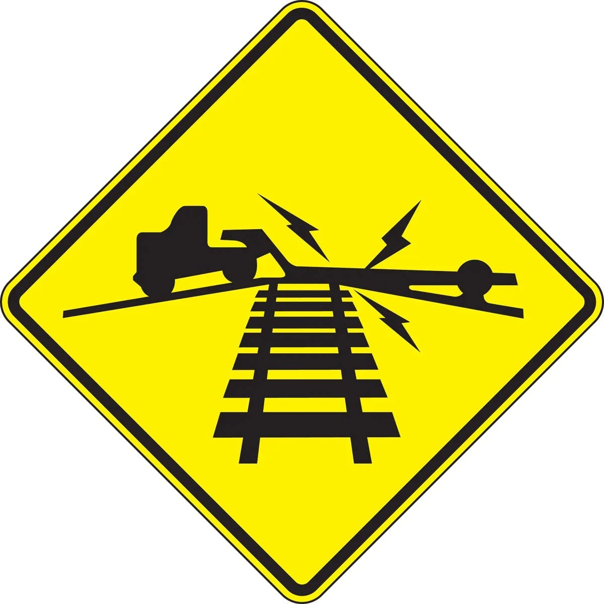 AccuformNMC FRW6 Rail Sign, Low Ground Clearance Grade Crossing