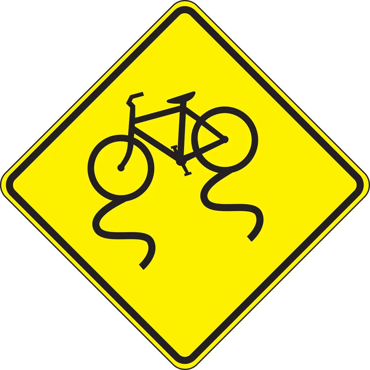AccuformNMC FRW689 Bicycle & Pedestrian Sign, Bicycle Surface Condition Warning, 24" x 24"