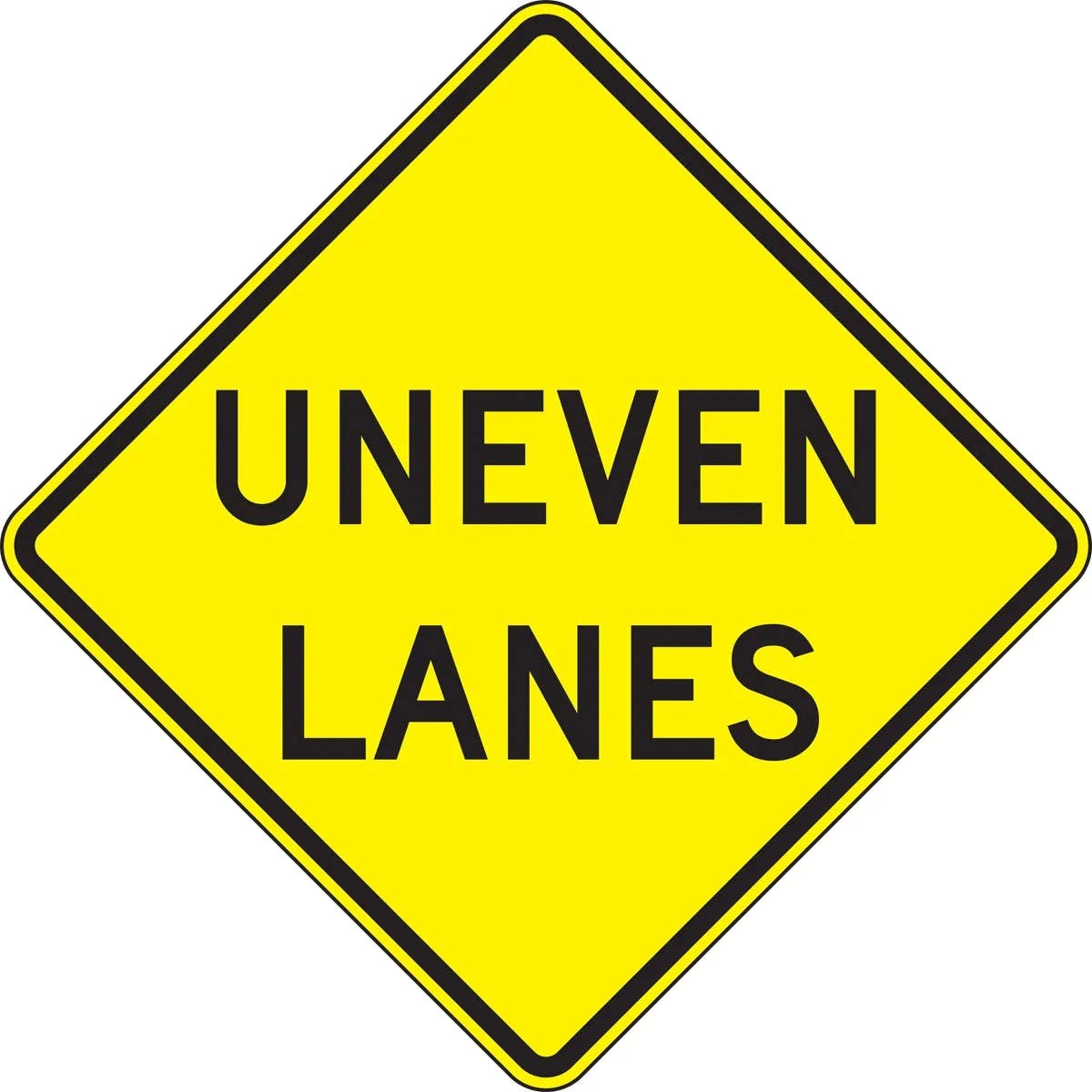 AccuformNMC FRW69 Surface & Driving Conditions Sign, Uneven Lanes