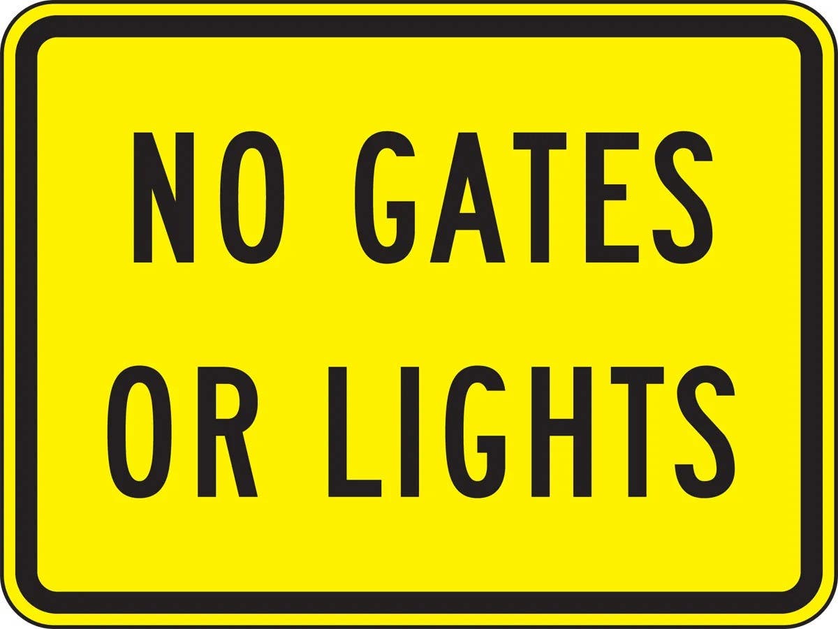 AccuformNMC FRW710 Rail Sign, No Gates Or Lights, 18" H x 24" W