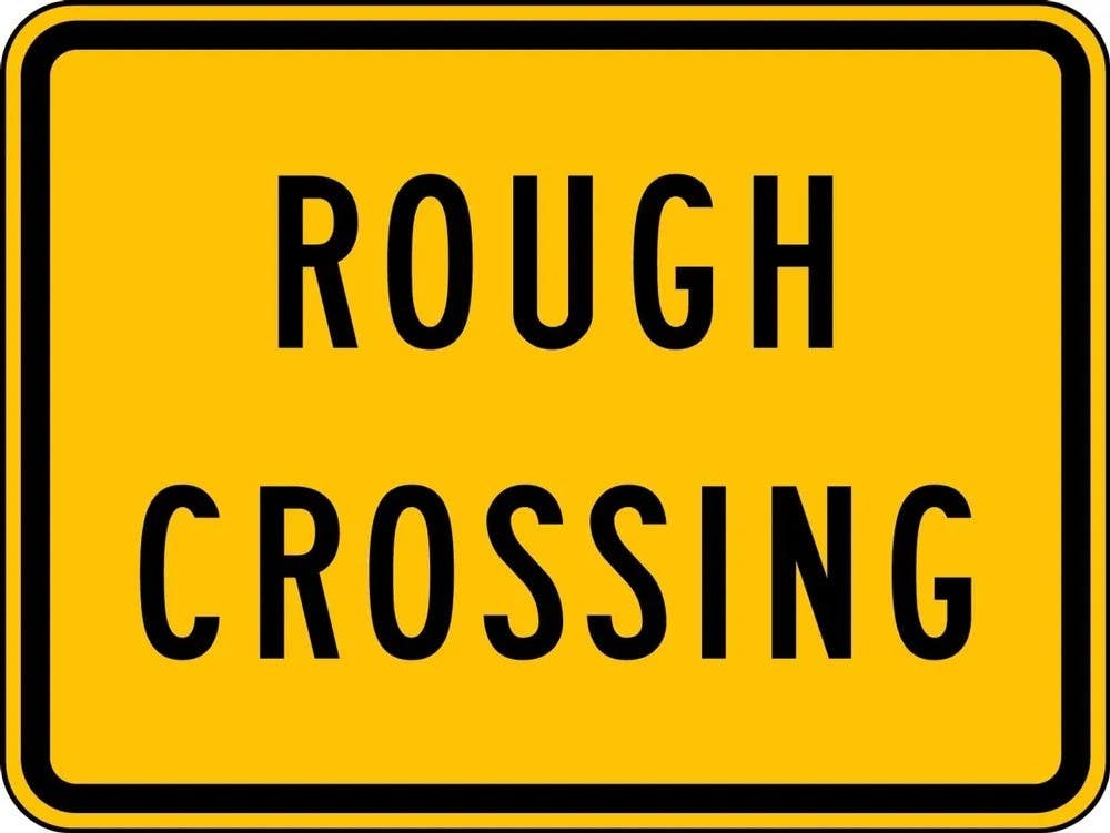 AccuformNMC FRW713 Rail Sign, Rough Crossing, 18" H x 24" W