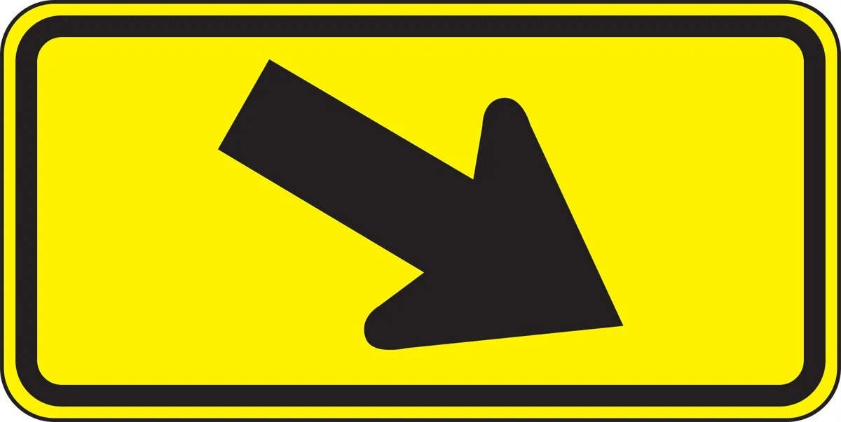 AccuformNMC FRW716 Supplemental Sign, Arrow, 12" H x 24" W