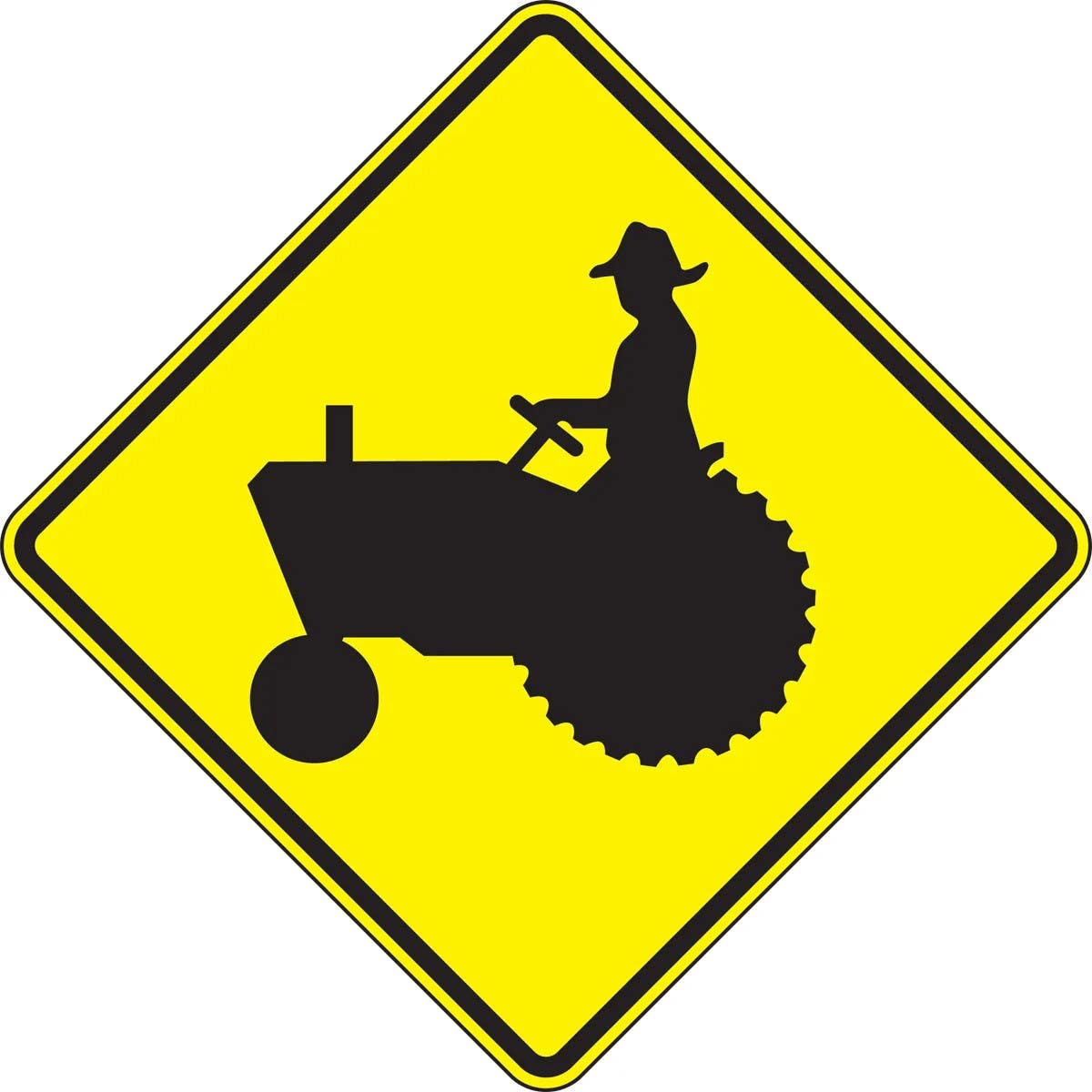 AccuformNMC FRW7 Crossing Sign, Farm Vehicles