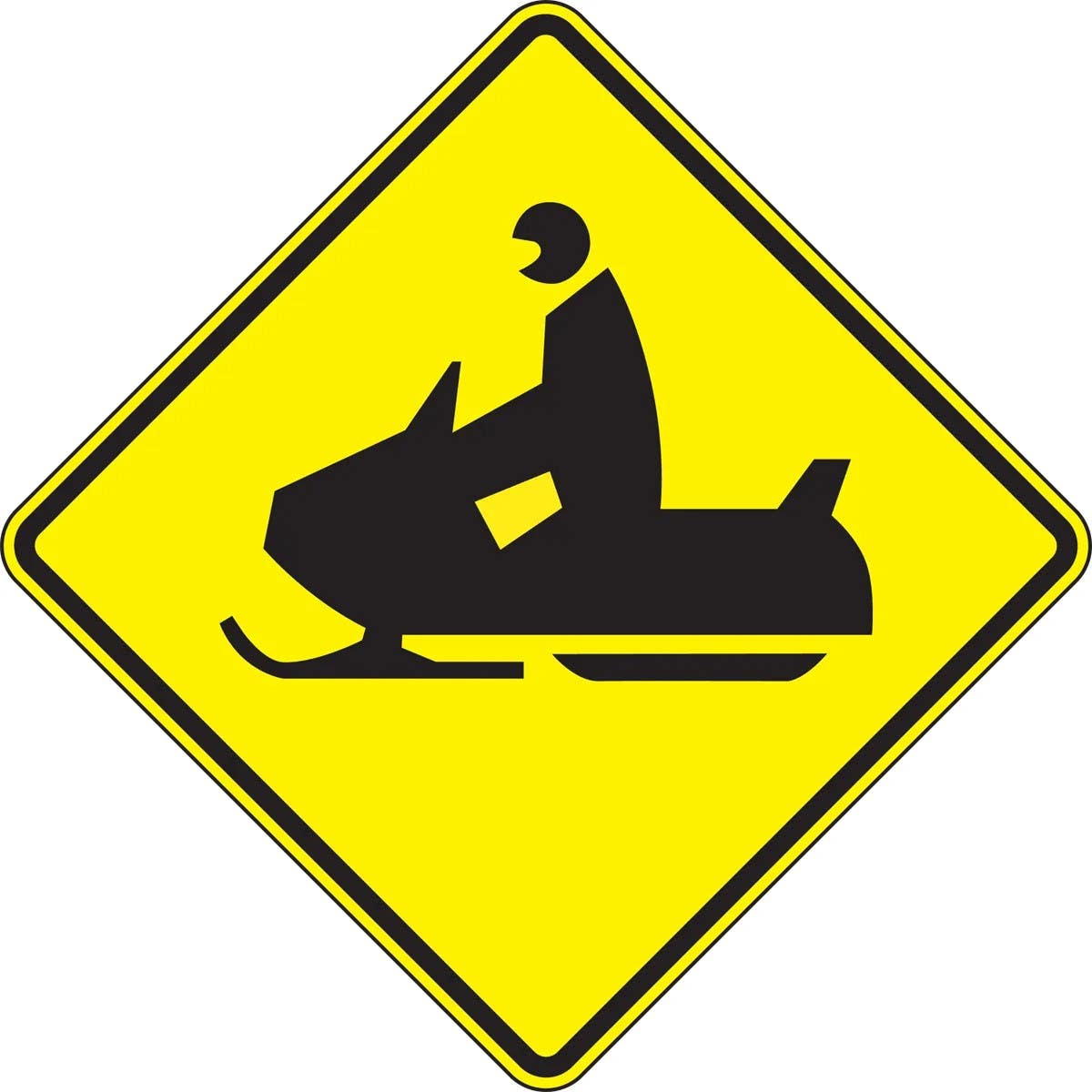 AccuformNMC FRW72 Crossing Sign, Snowmobile