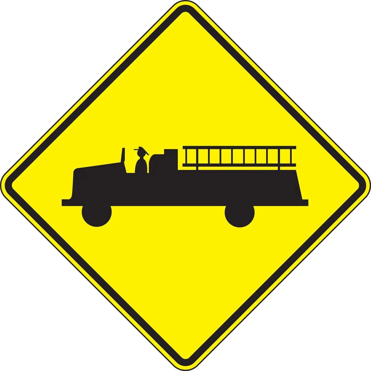AccuformNMC FRW72 Crossing Sign, Emergency Vehicle