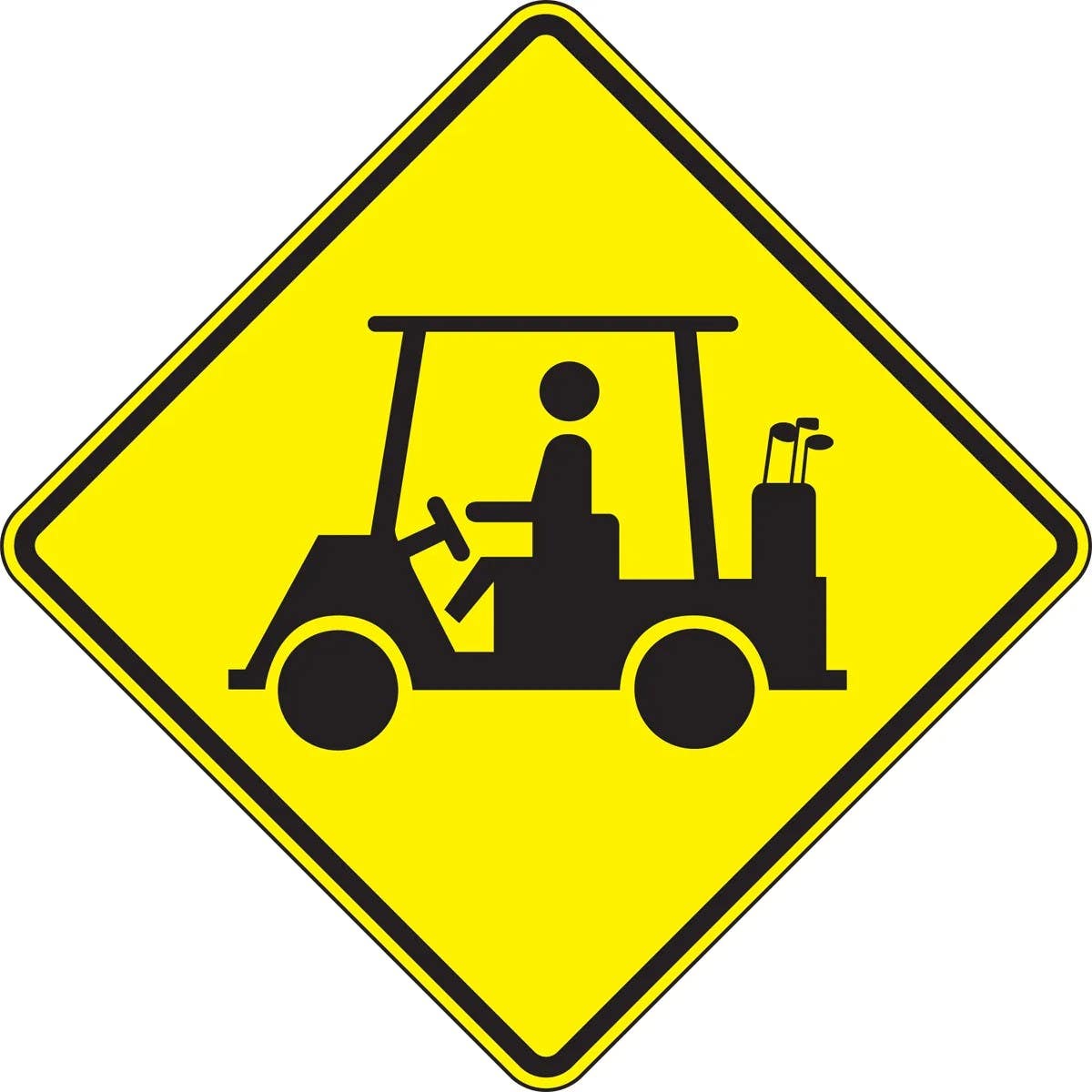 AccuformNMC FRW73 Crossing Sign, Golf Cart