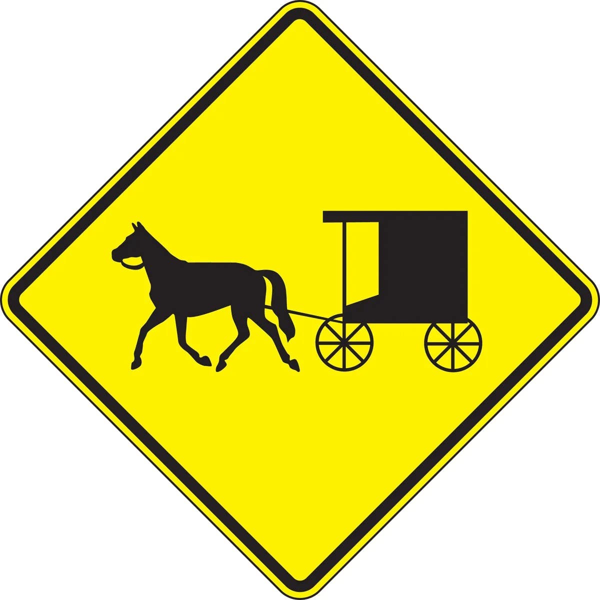 AccuformNMC FRW73 Crossing Sign, Horse-Drawn Vehicle