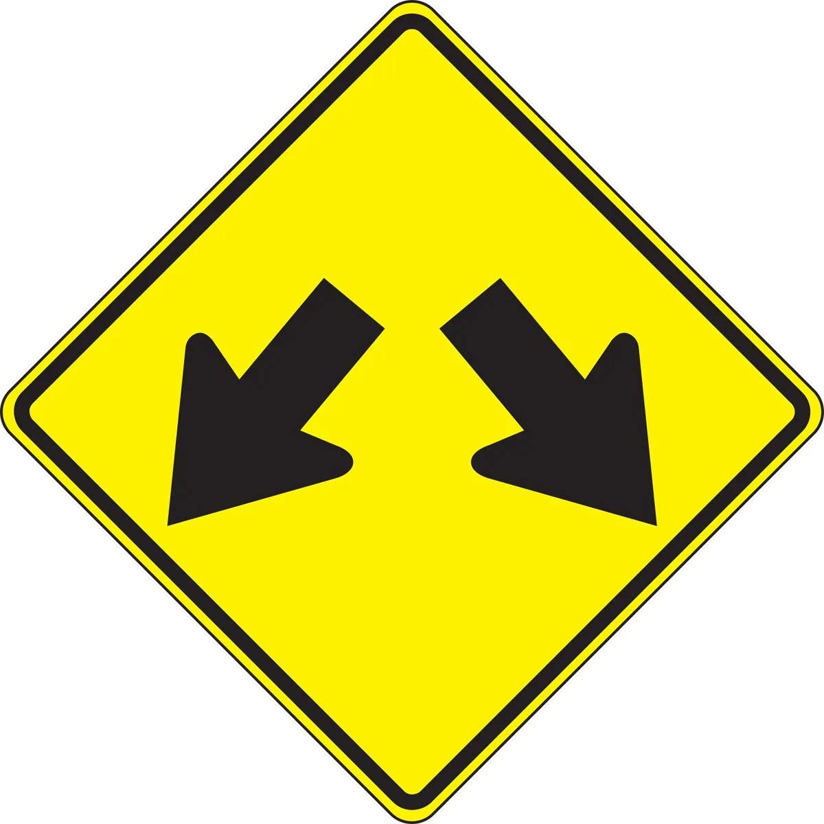 AccuformNMC FRW73 Lane Guidance Sign, Double Arrow