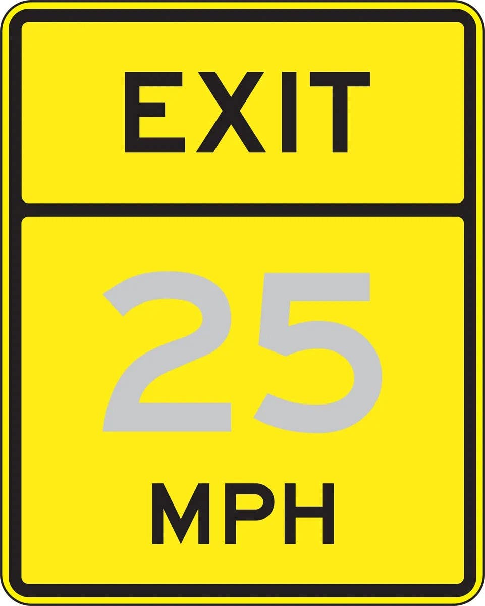 AccuformNMC FRW739 Semi-Custom Speed Limit Sign, Exit - _ Mph, 30" H x 24" W