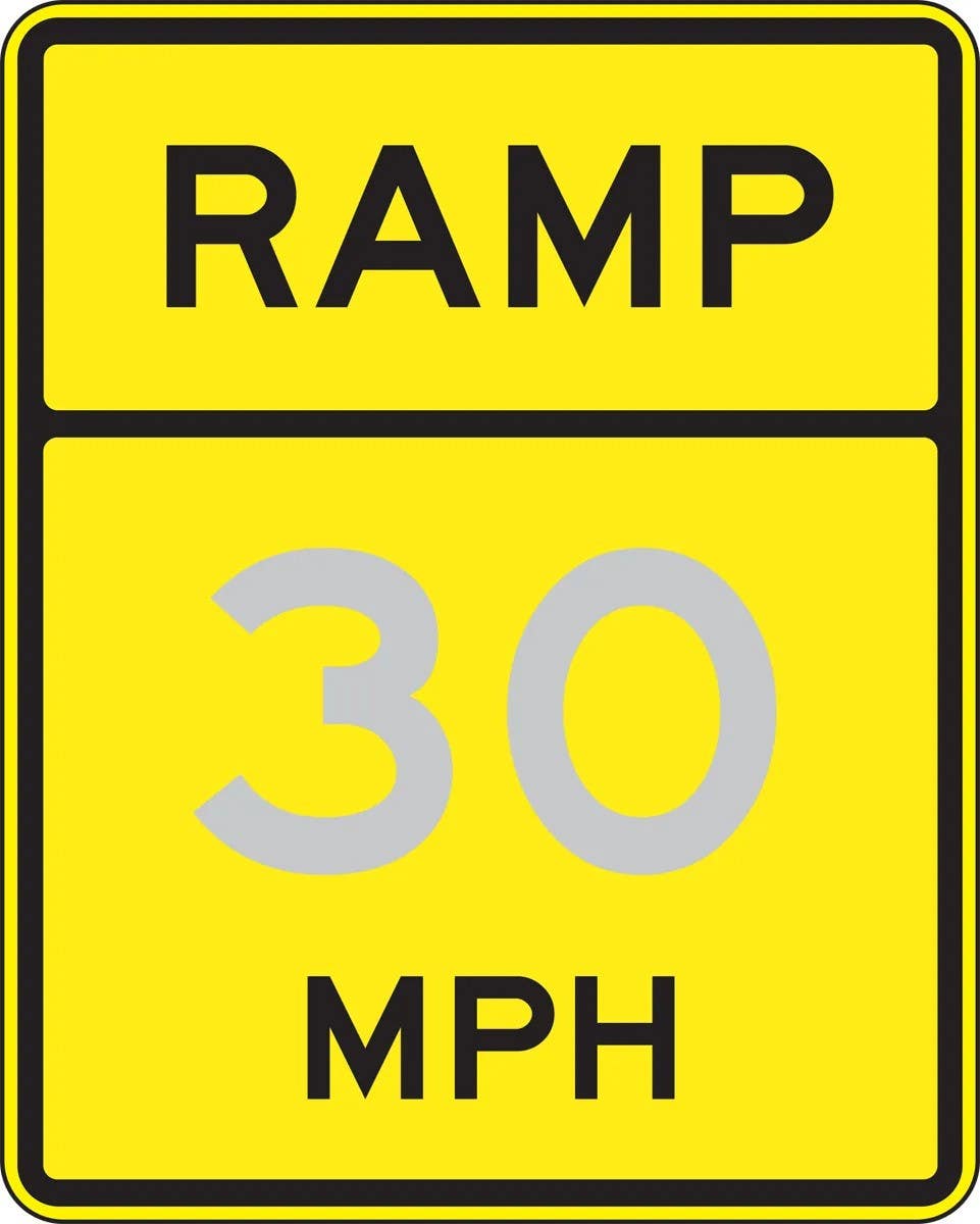 AccuformNMC FRW74 Speed Limit Sign, Ramp _ Mph, 30" H x 24" W