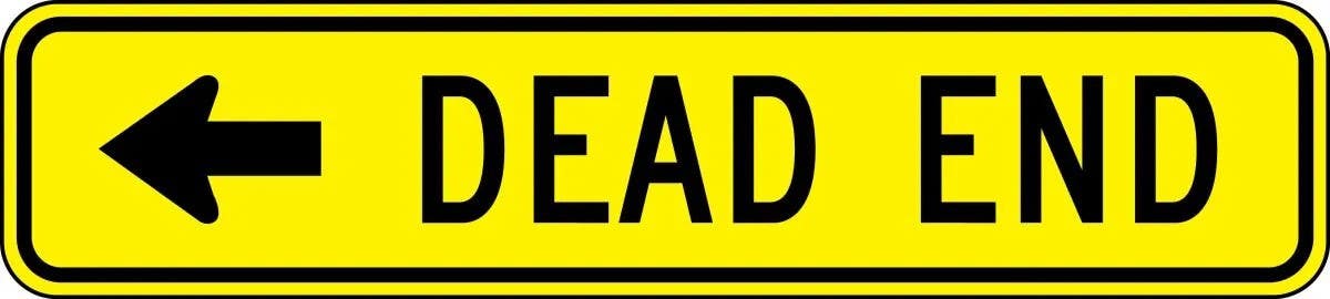 AccuformNMC FRW74 Lane Guidance Sign, Dead End (Arrow), 8" H x 36" W