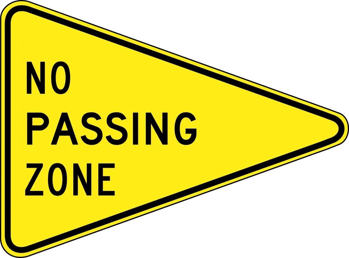 AccuformNMC FRW743 Traffic Pennant Sign, No Passing Zone, 24" H x 36" W