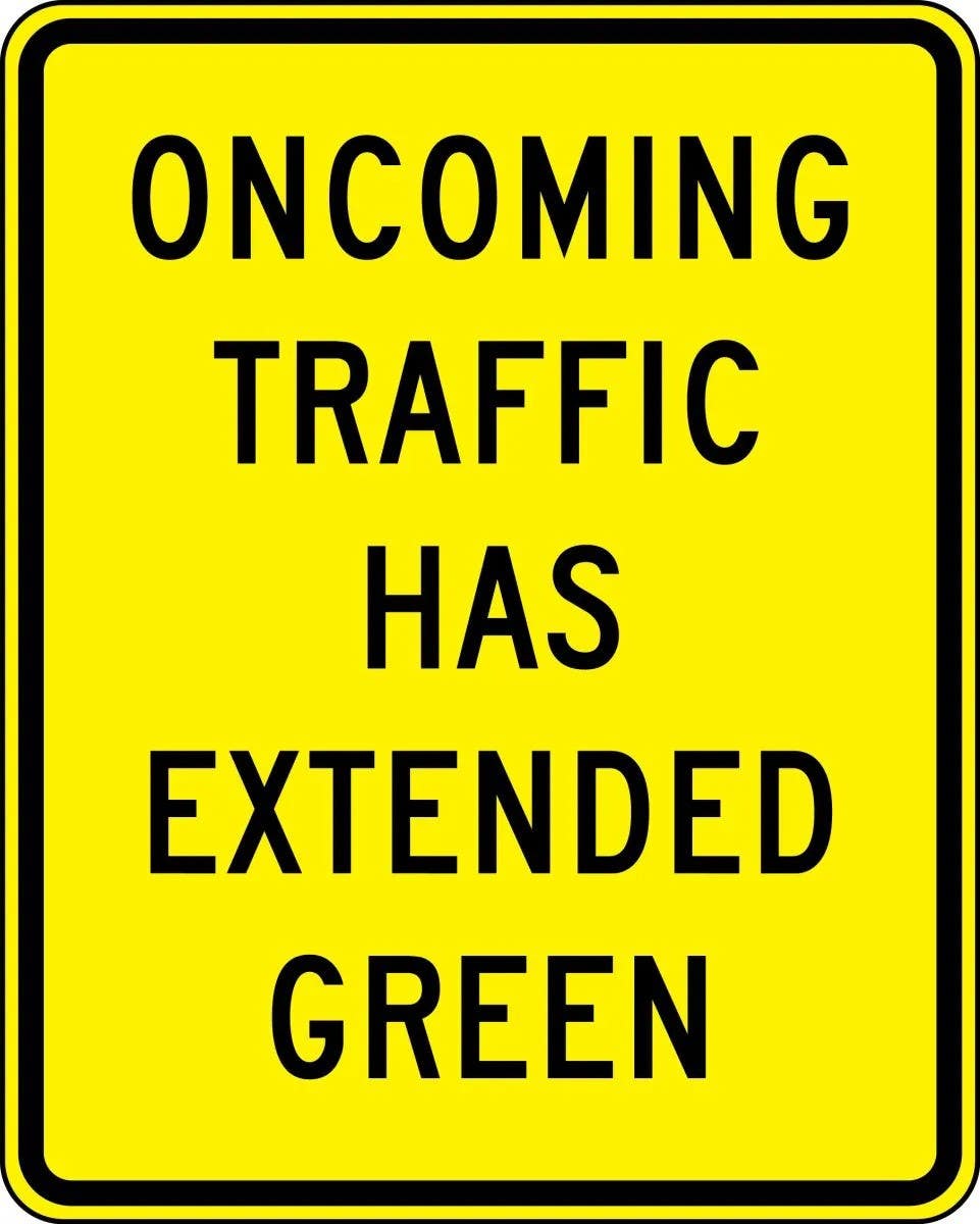 AccuformNMC FRW769 Traffic Sign, Oncoming Traffic, 30" H x 24" W