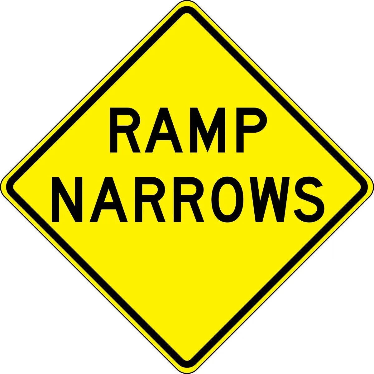 AccuformNMC FRW77 Lane Guidance Sign, Ramp Narrows