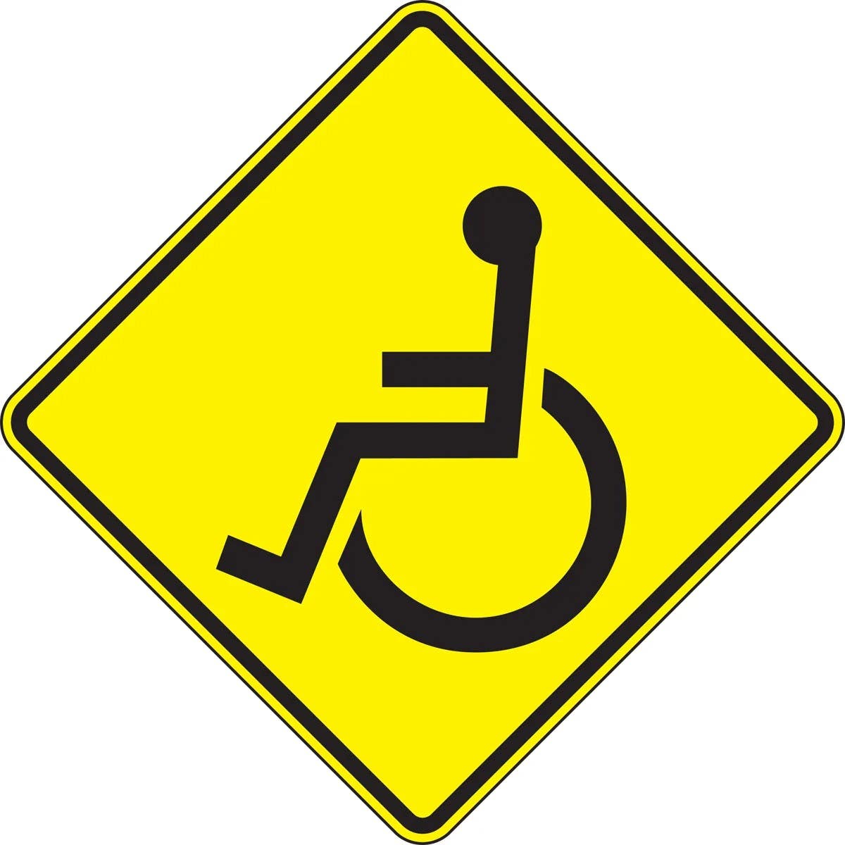 AccuformNMC FRW775 Crossing Sign Wheelchair, 24" x 24"