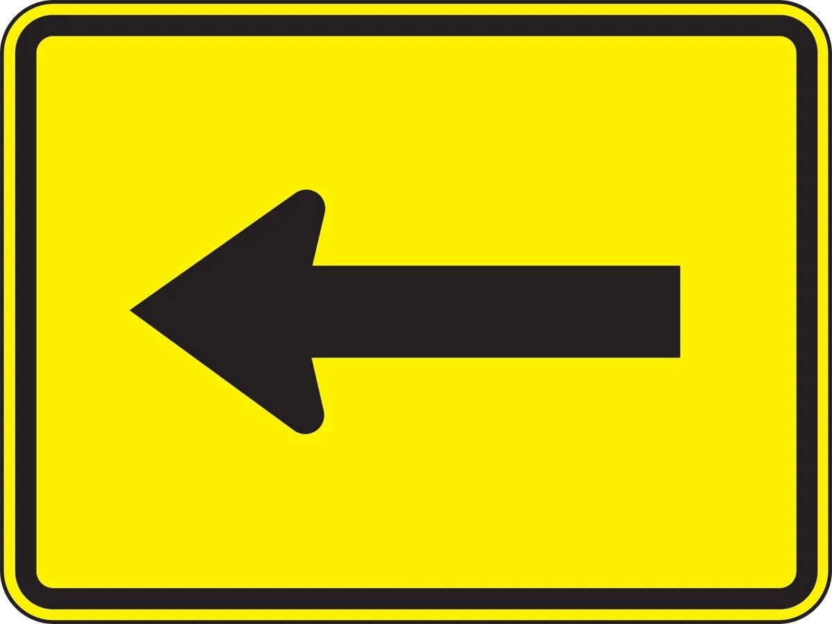 AccuformNMC FRW776 Direction Sign, Arrow, 18" H x 24" W