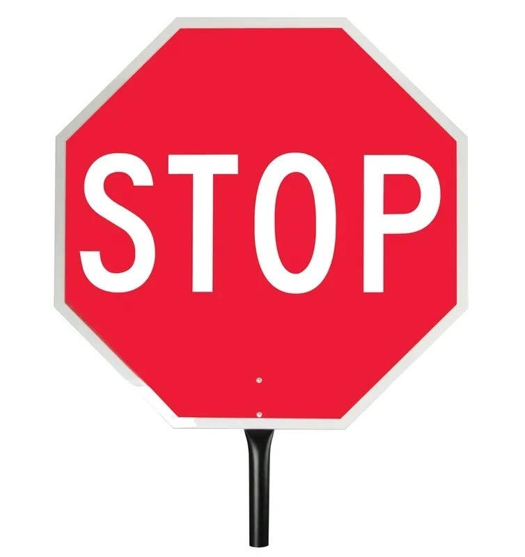 AccuformNMC FSP15 Paddle Sign, 18" Aluminum w/ Steel Handle