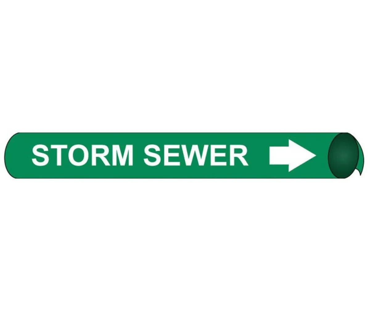 AccuformNMC H4101 Pipemarker Strap-On, Storm Sewer, W/G, Fits Over 10" Pipe