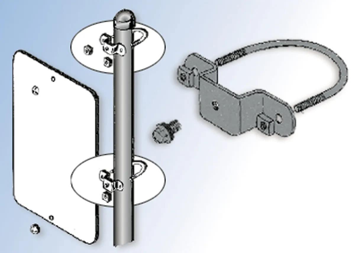 AccuformNMC HSR123 Street Sign Brackets, Clamp U-Bolt Sign Mounting Bracket