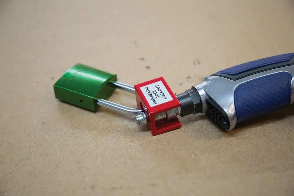 AccuformNMC KDD340 Pneumatic Fitting End Lockout